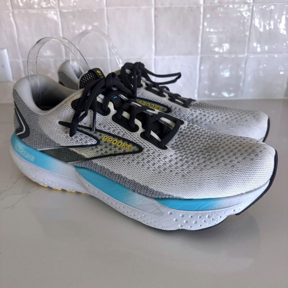 Brooks Glycerin 21 Running Shoes Mens 12.5 EE Wide White Blue Neutral Cushion